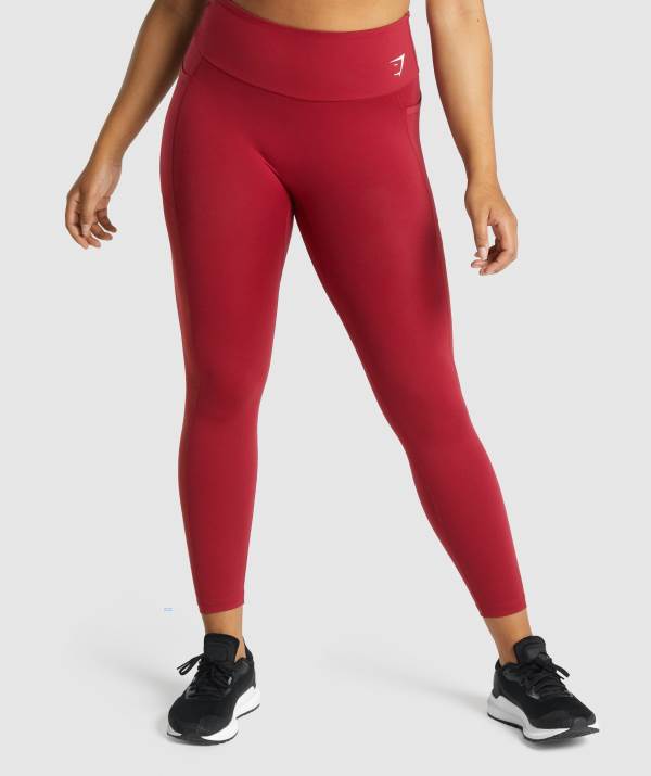 Damske Legíny Gymshark Training Mesh Pocket Bordove | VM8562104